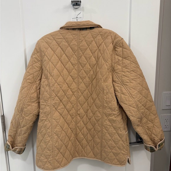 Vintage LL Bean Quilted Khaki Farmhouse Barn Coat Size Large - Picture 9 of 16